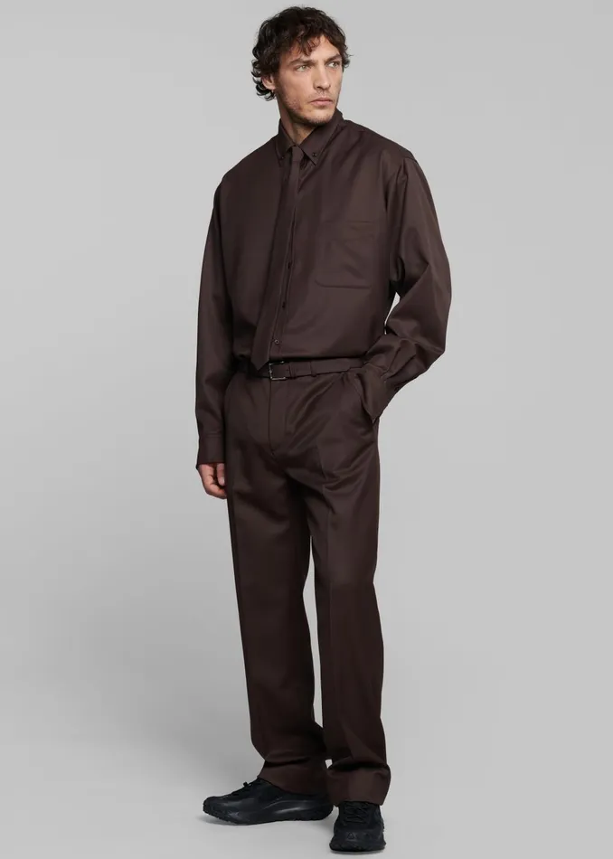 Men Mason Wool Trousers 8211 Brown The Frankie Shop Bottoms