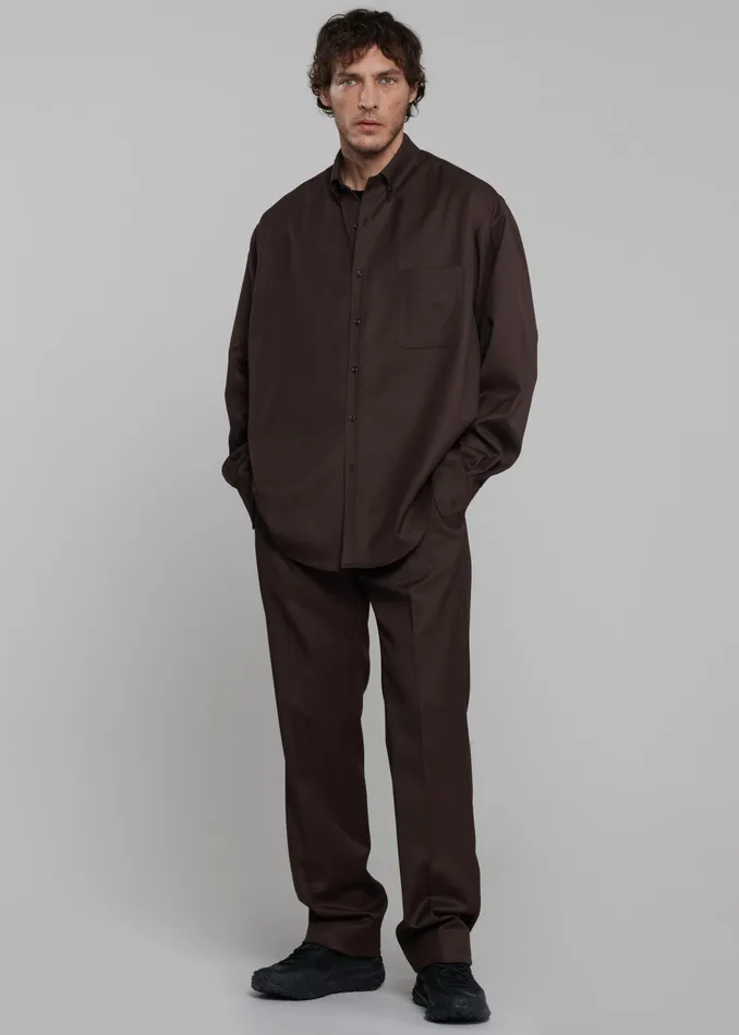 Men Mason Wool Trousers 8211 Brown The Frankie Shop Bottoms