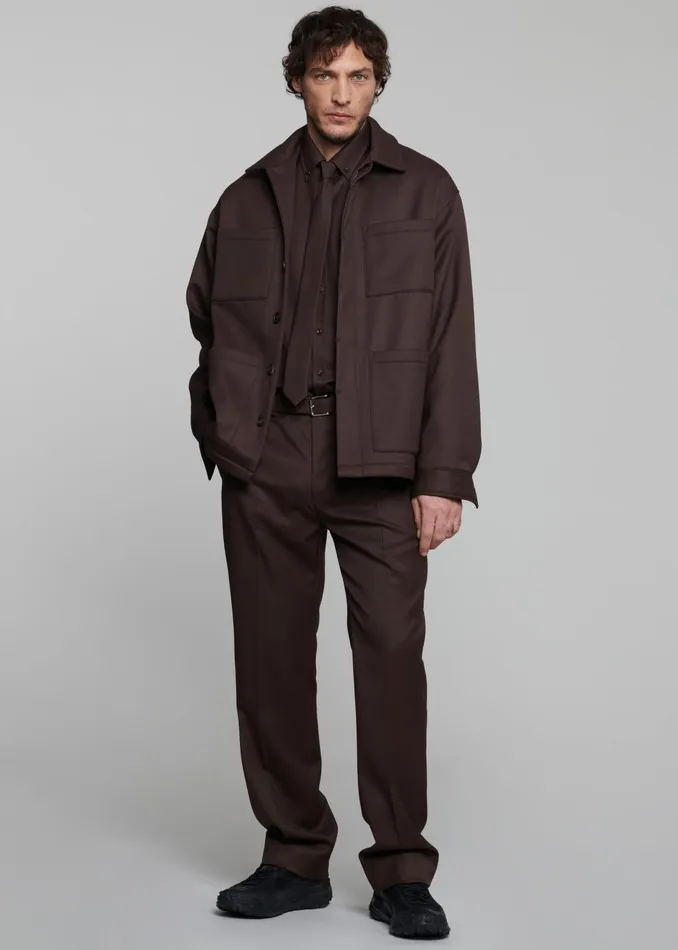 Men Mason Wool Trousers 8211 Brown The Frankie Shop Bottoms