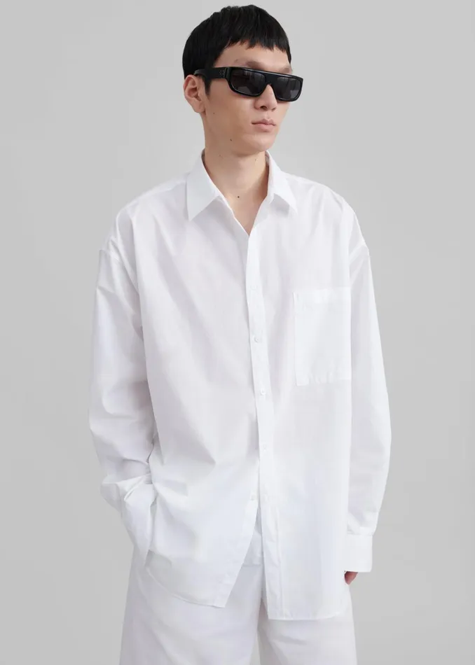 Men Matthias Oversized Shirt 8211 White The Frankie Shop Tops
