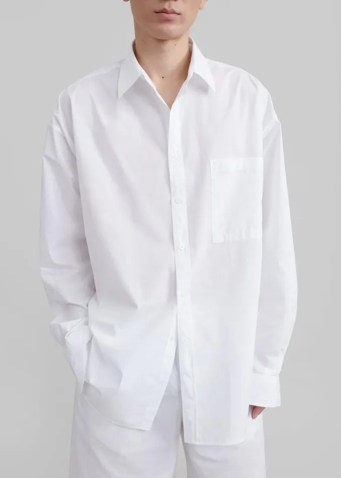 Men Matthias Oversized Shirt 8211 White The Frankie Shop Tops