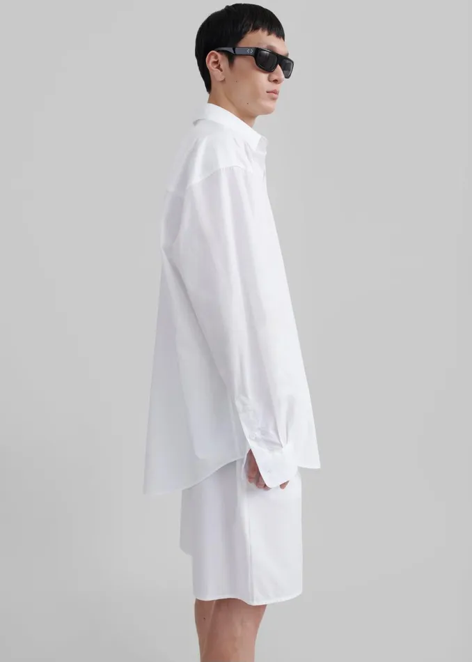 Men Matthias Oversized Shirt 8211 White The Frankie Shop Tops
