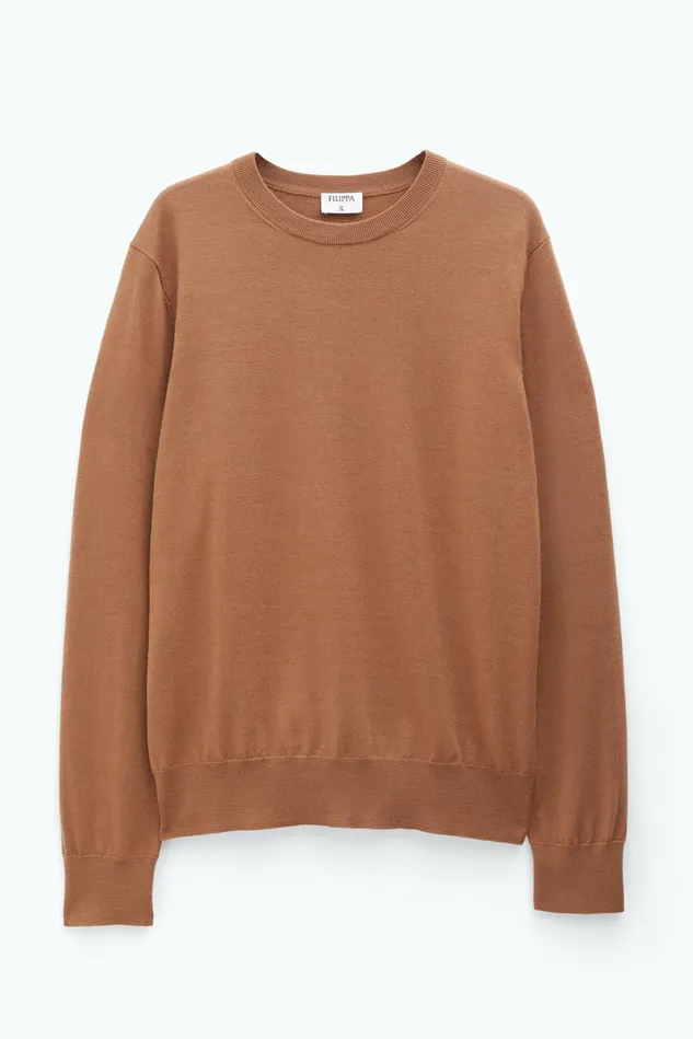 Men Merino Sweater Camel Filippa K Knitwear