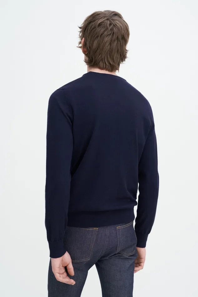 Men Merino Sweater Navy Filippa K Knitwear