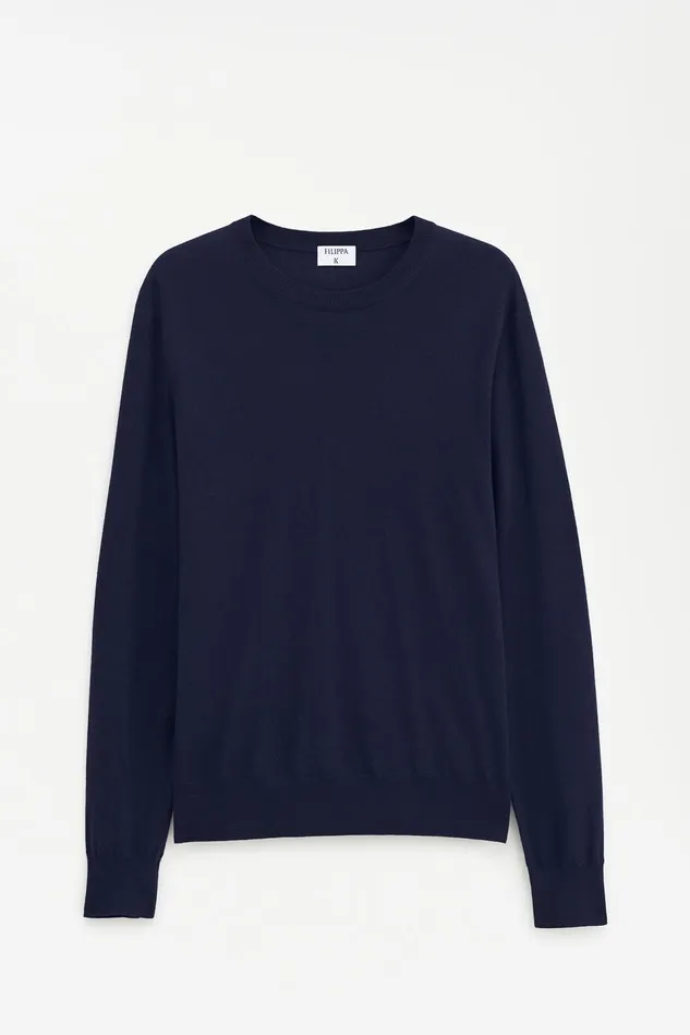 Men Merino Sweater Navy Filippa K Knitwear