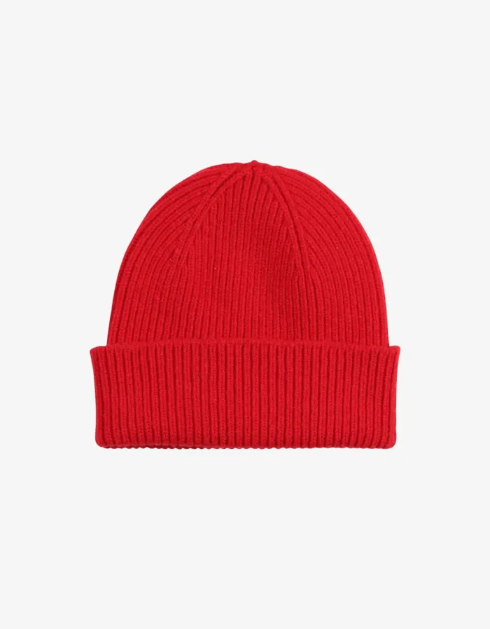 Men Merino Wool Beanie Scarlet Red Colorful Standard Beanies