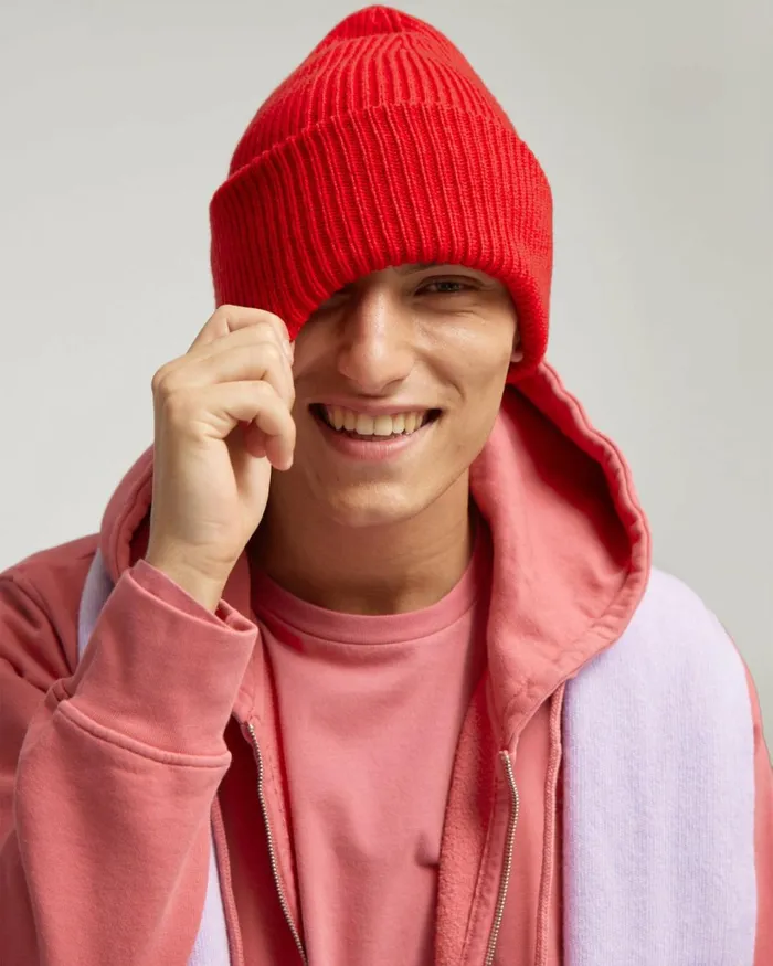 Men Merino Wool Hat Lemon Yellow Colorful Standard Hats