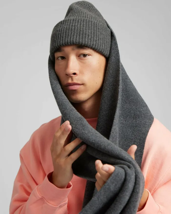 Men Merino Wool Scarf Warm Taupe Colorful Standard Scarves