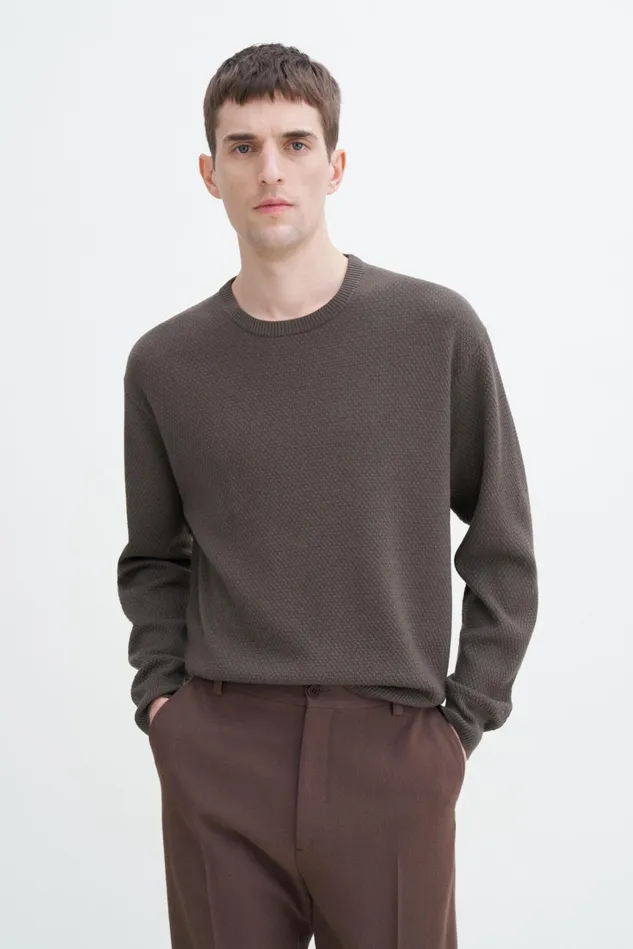 Men Moss Knit Sweater Dark Sage Filippa K Knitwear