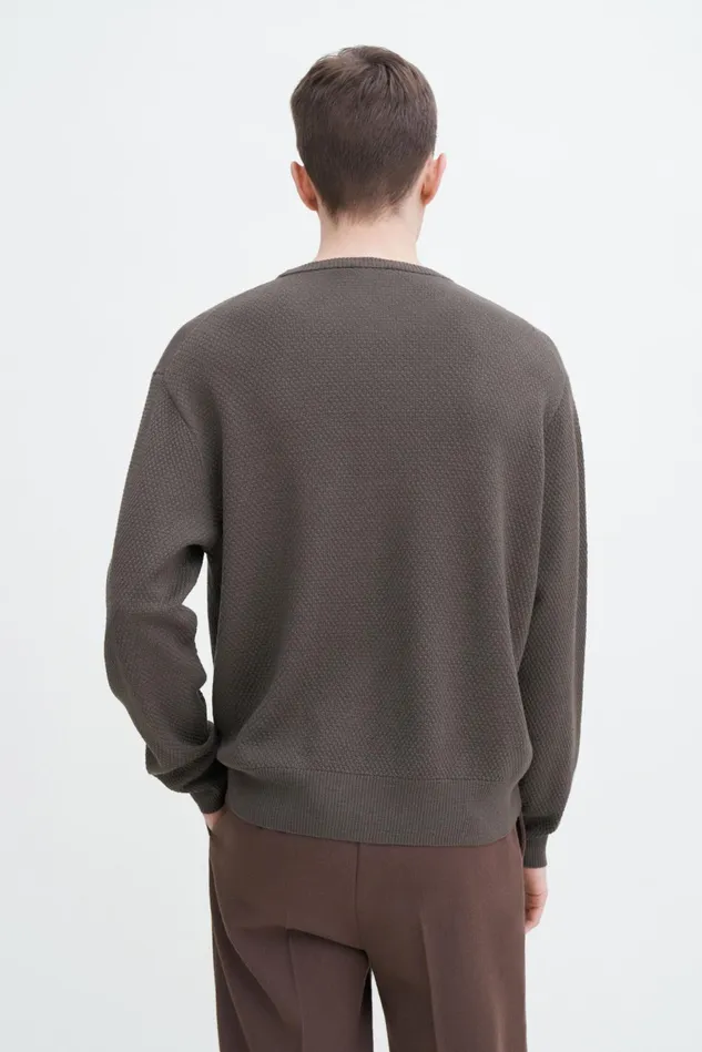 Men Moss Knit Sweater Dark Sage Filippa K Knitwear