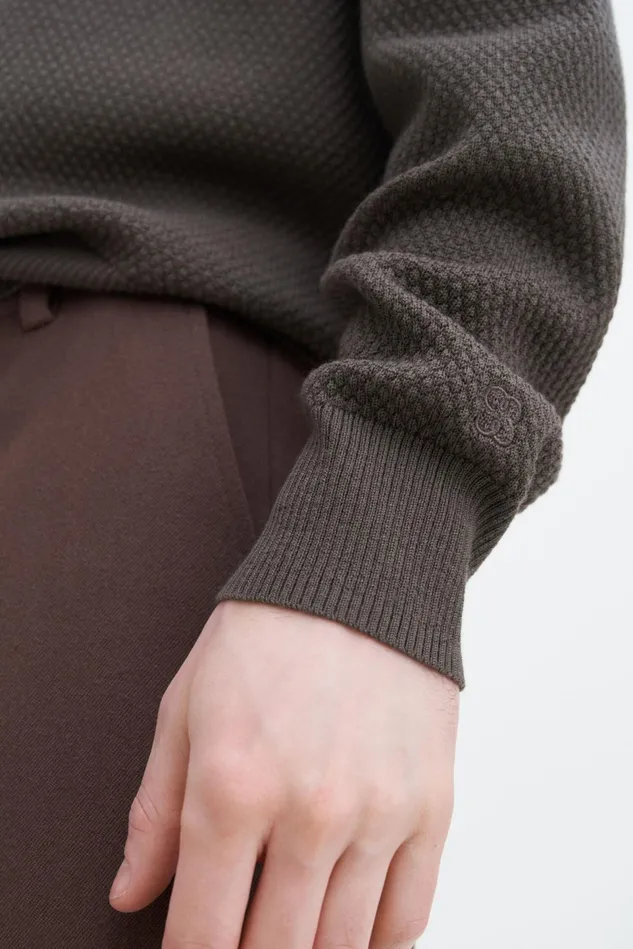 Men Moss Knit Sweater Dark Sage Filippa K Knitwear