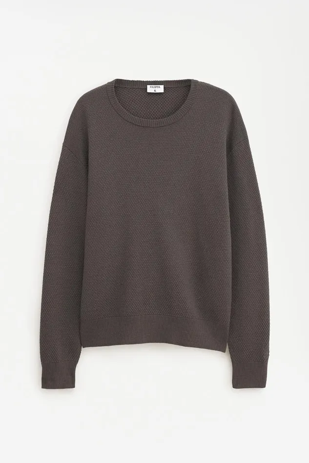 Men Moss Knit Sweater Dark Sage Filippa K Knitwear