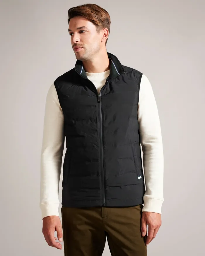 Men NEWWARK 8211 Padded Funnel Neck Gilet Black Ted Baker Coats and Jackets Men NEWWARK 8211 Padded Funnel Neck Gilet Black Ted Baker Coats and Jackets