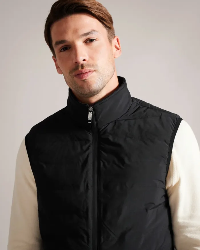Men NEWWARK 8211 Padded Funnel Neck Gilet Black Ted Baker Coats and Jackets Men NEWWARK 8211 Padded Funnel Neck Gilet Black Ted Baker Coats and Jackets