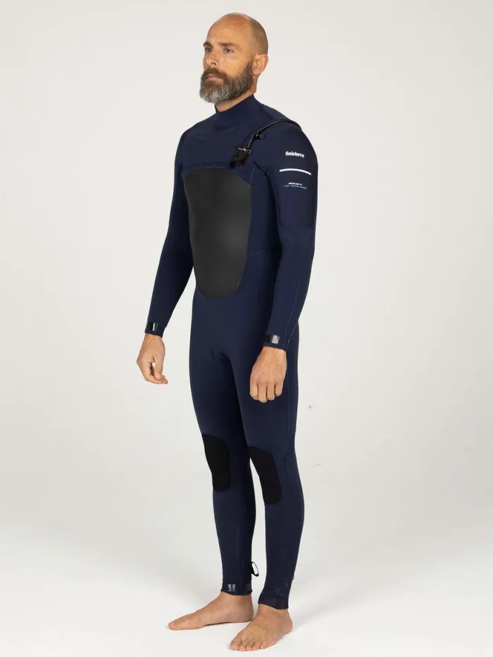 Men Nieuwland 4535mm Yulex Chest Zip Wetsuit Ink Finisterre Wetsuits
