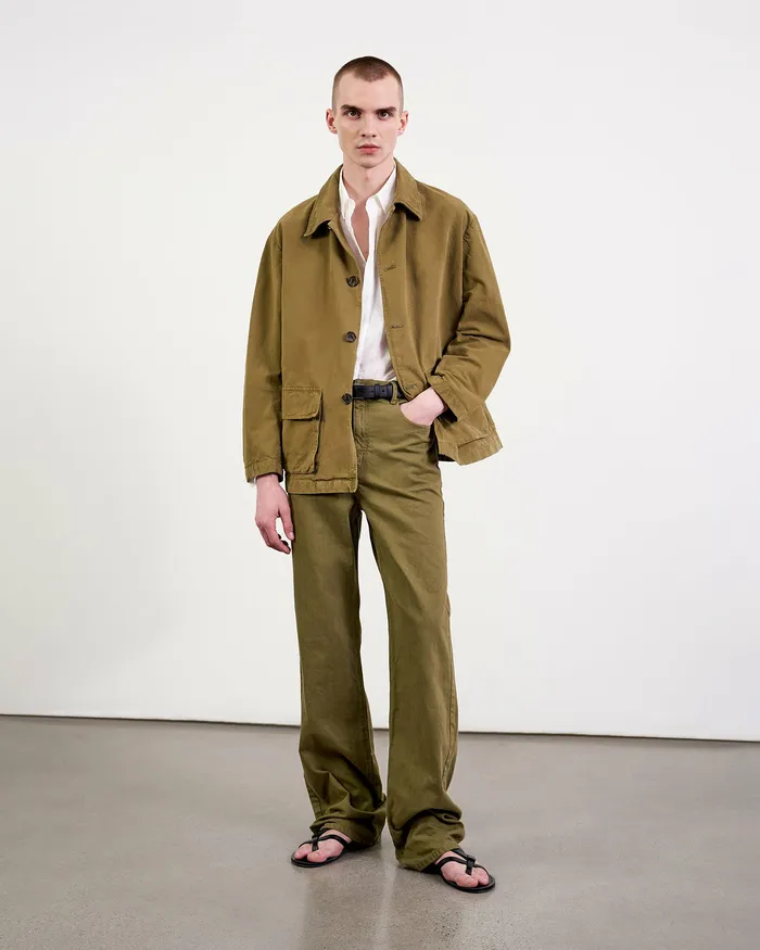 Men Nili Lotan RONNOC JACKET Olive Green Jackets and Coats