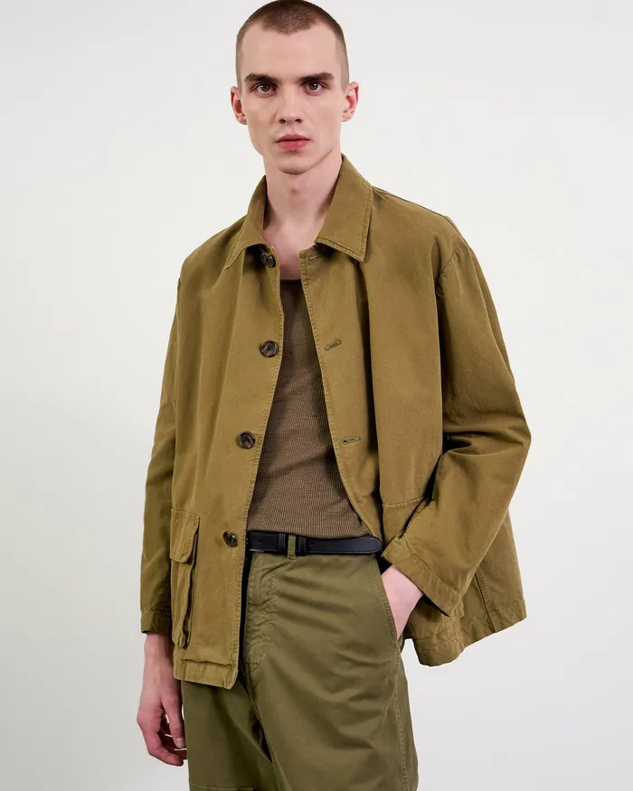 Men Nili Lotan RONNOC JACKET Olive Green Jackets and Coats