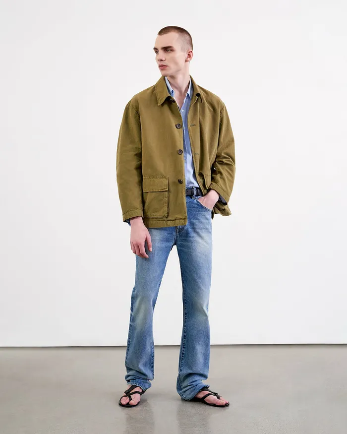 Men Nili Lotan RONNOC JACKET Olive Green Jackets and Coats