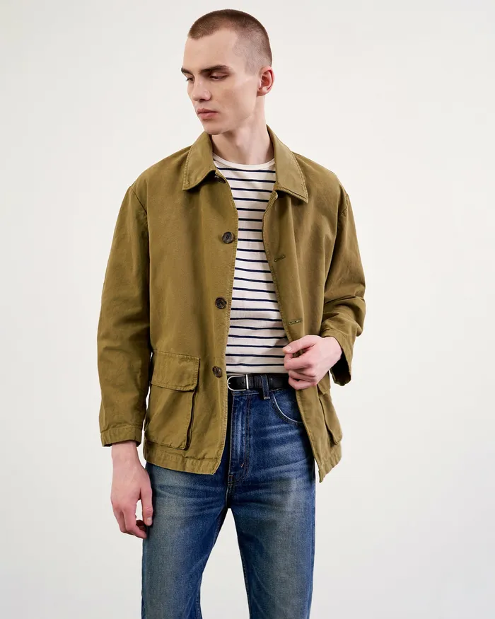 Men Nili Lotan RONNOC JACKET Olive Green Jackets and Coats