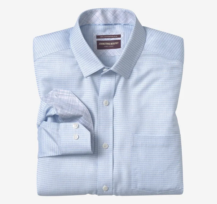 Men NonIron Dress Shirt White Box Shirts Johnston and Murphy