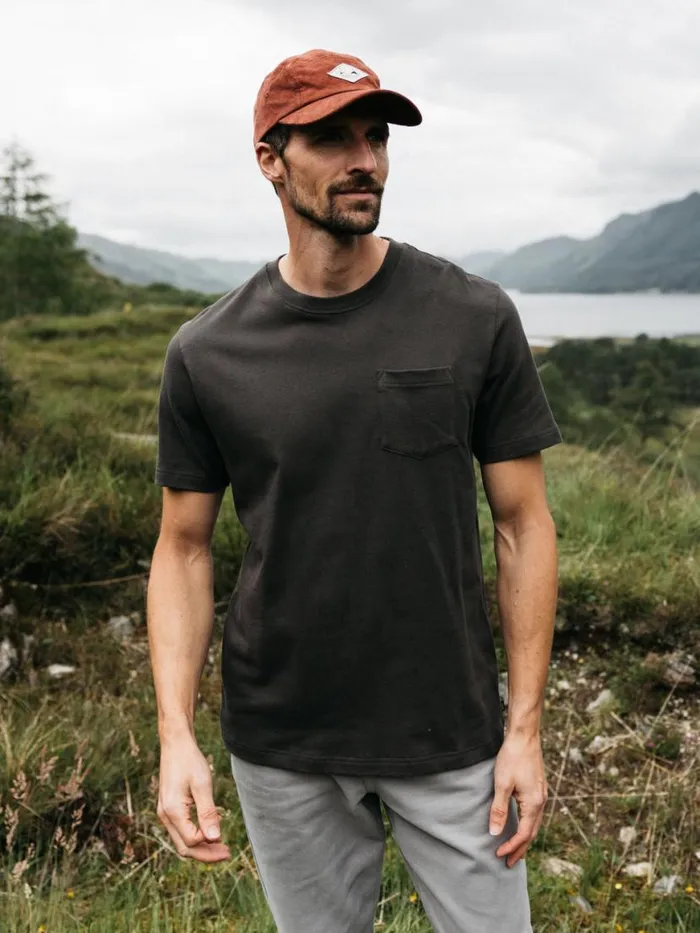 Men Orca Recycled Pocket TShirt Raven Black Finisterre TShirts