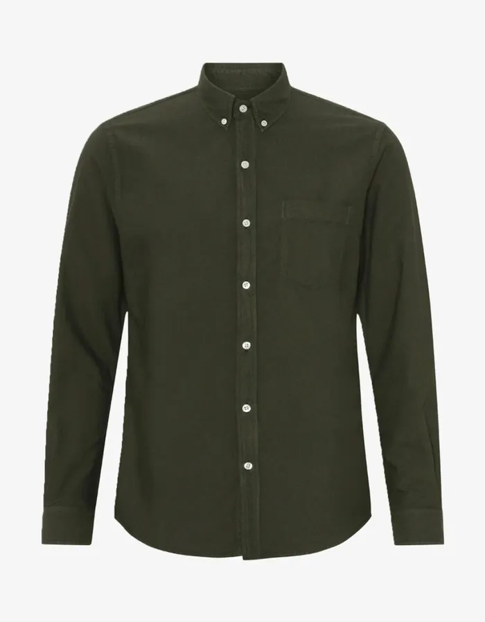 Men Organic Button Down Shirt Hunter Green Colorful Standard Shirts