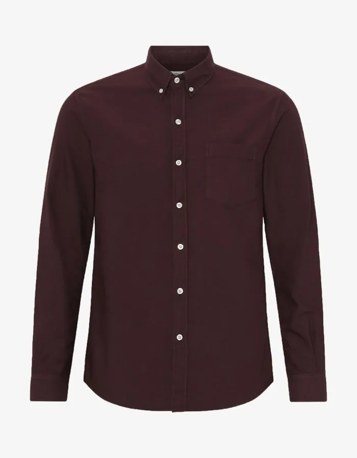 Men Organic Button Down Shirt Oxblood Red Colorful Standard Shirts