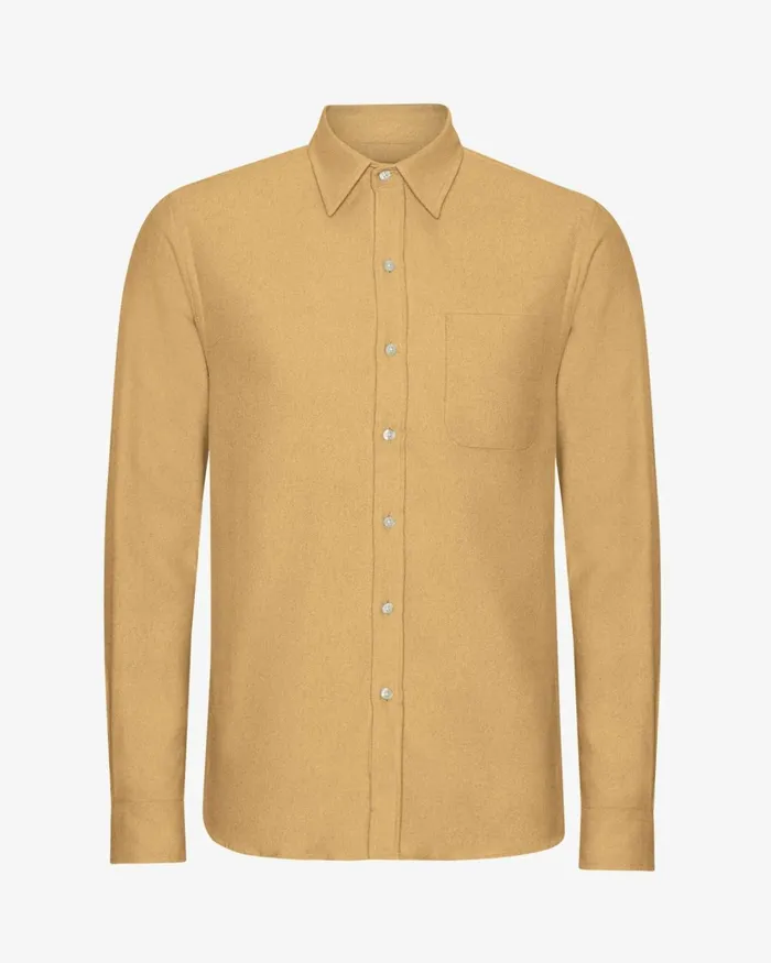 Men Organic Flannel Shirt Desert Khaki Colorful Standard Shirts