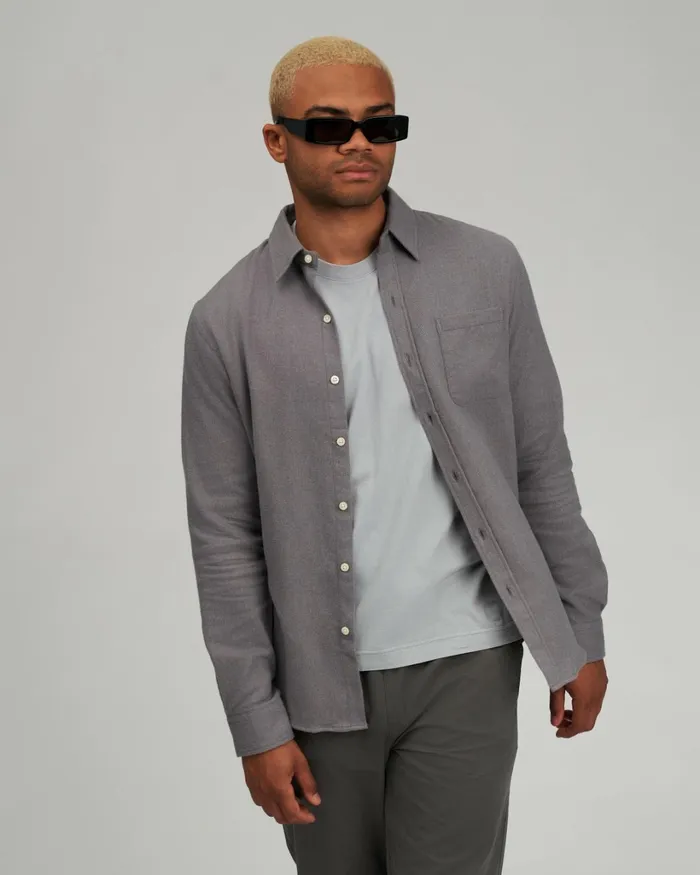Men Organic Flannel Shirt Desert Khaki Colorful Standard Shirts