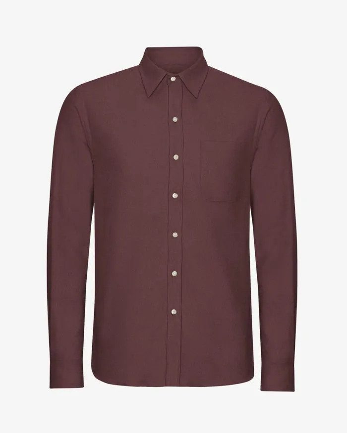 Men Organic Flannel Shirt Oxblood Red Colorful Standard Shirts