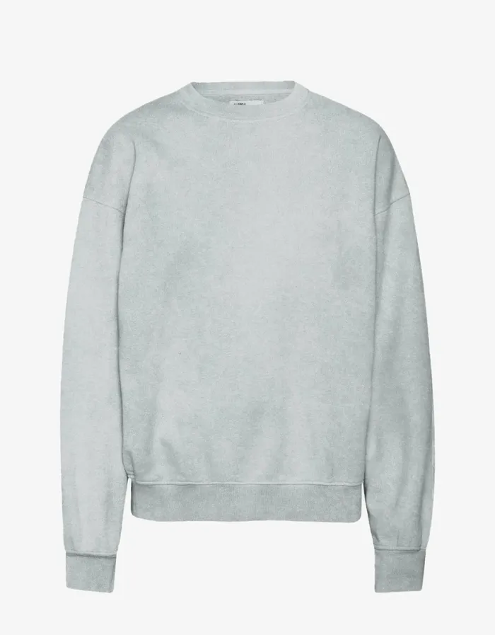 Men Organic Oversized Crew Faded Grey Colorful Standard Crewneck Sweatshirts