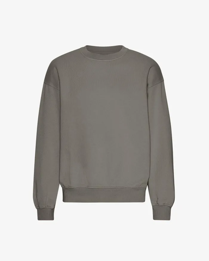 Men Organic Oversized Crew Misty Brown Colorful Standard Crewneck Sweatshirts