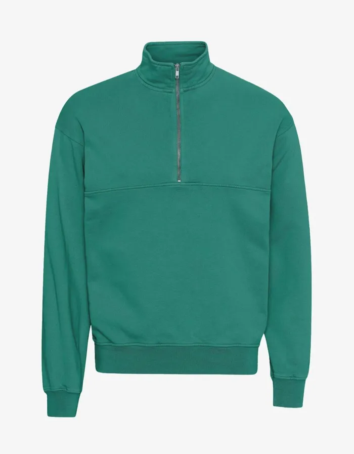 Men Organic Quarter Zip Pine Green Colorful Standard Quarter Zips