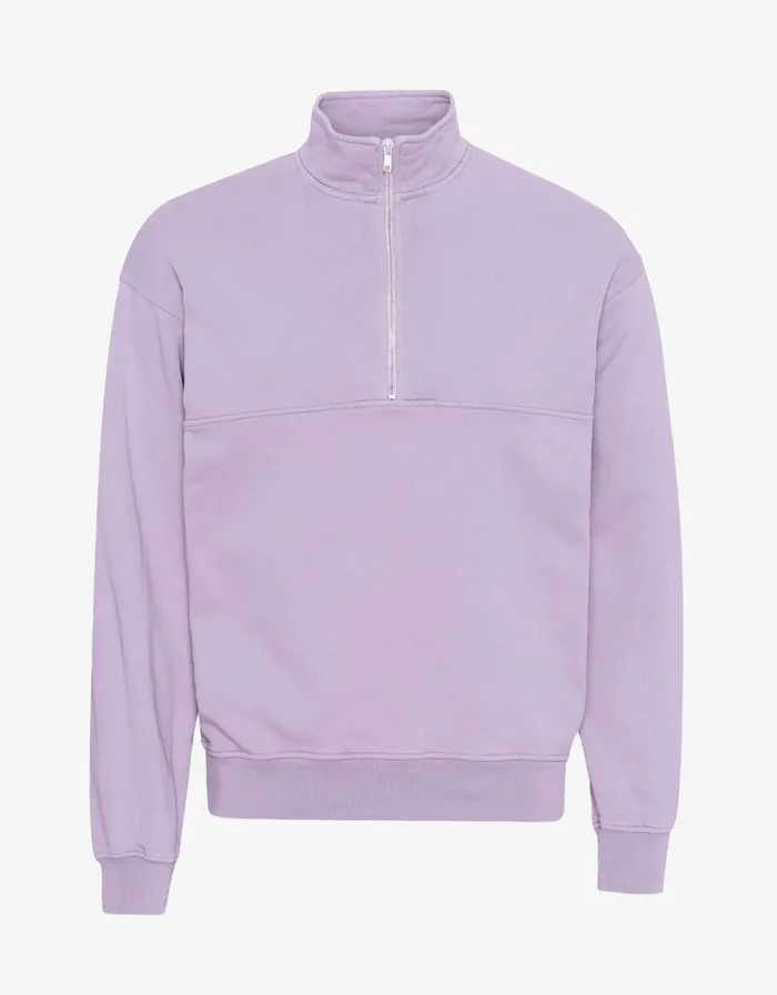 Men Organic Quarter Zip Soft Lavender Colorful Standard Quarter Zips