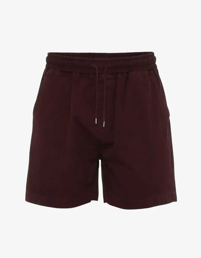 Men Organic Twill Shorts Oxblood Red Colorful Standard Shorts