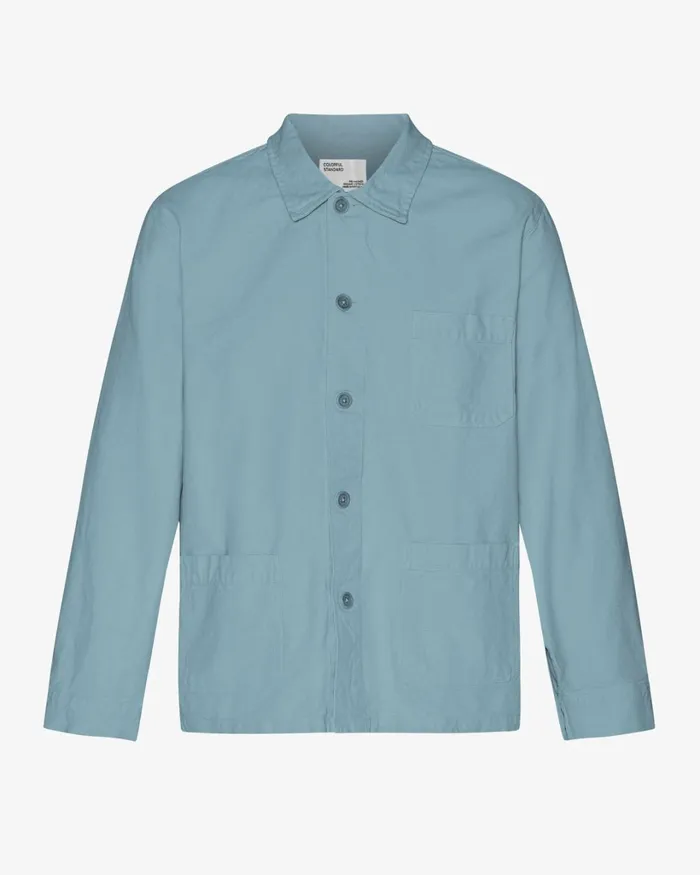 Men Organic Workwear Jacket Stone Blue Colorful Standard Workwear Jackets