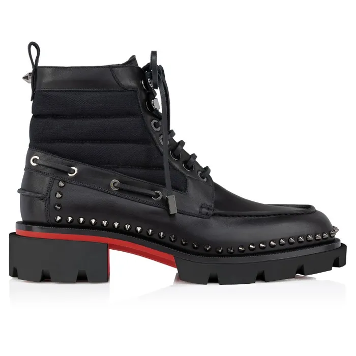 Men Our Steckel Boot Boots 8211 Calf Leather And Olona Canva 8211 Black Christian Louboutin Boots