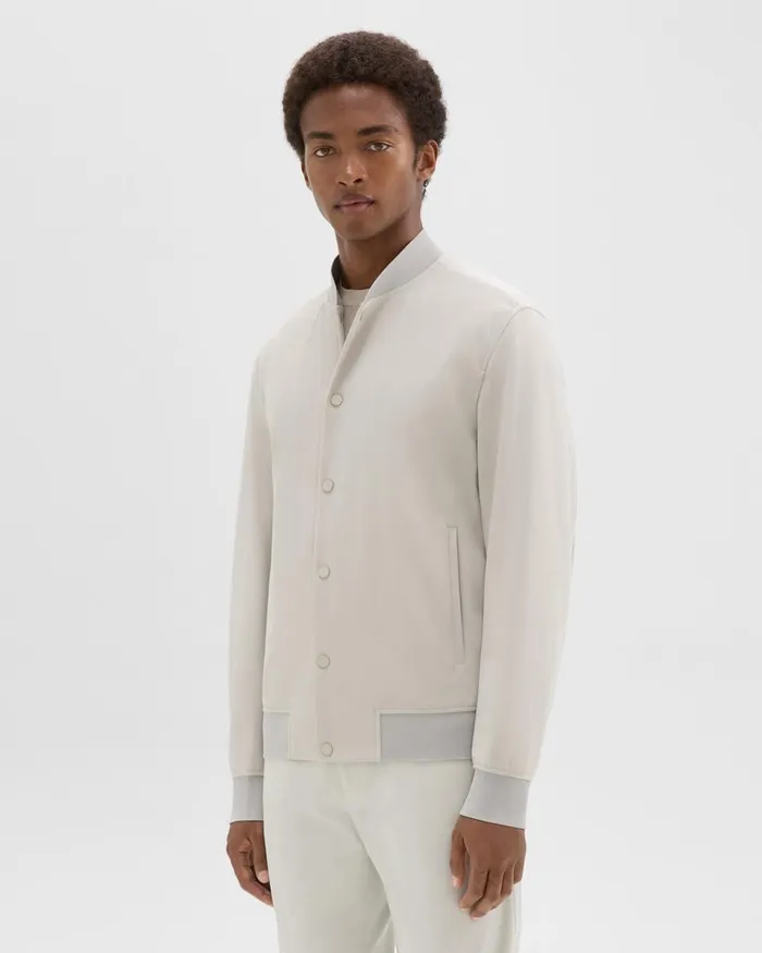 Men Outerwear Theory Murphy Bomber Jacket In Precision Ponte Putty
