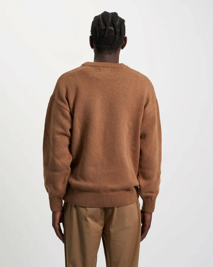 Men Oversized Merino Wool Crew Dusty Olive Colorful Standard Knit Sweaters