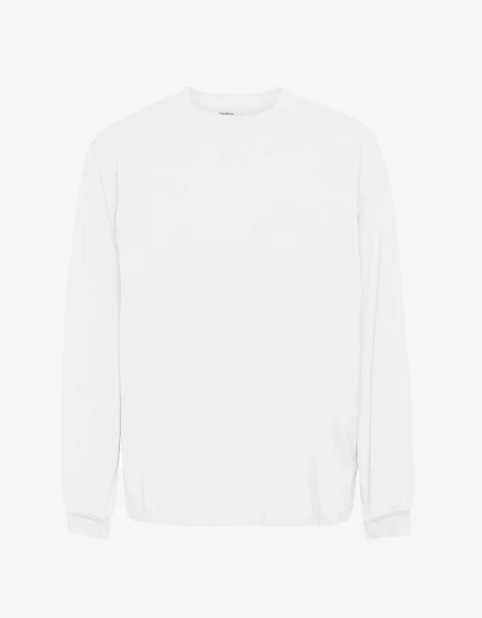 Men Oversized Organic LS TShirt Optical White Colorful Standard TShirts
