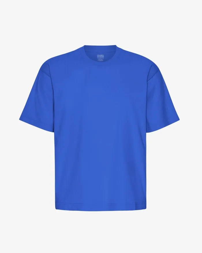 Men Oversized Organic TShirt Sapphire Blue Colorful Standard TShirts