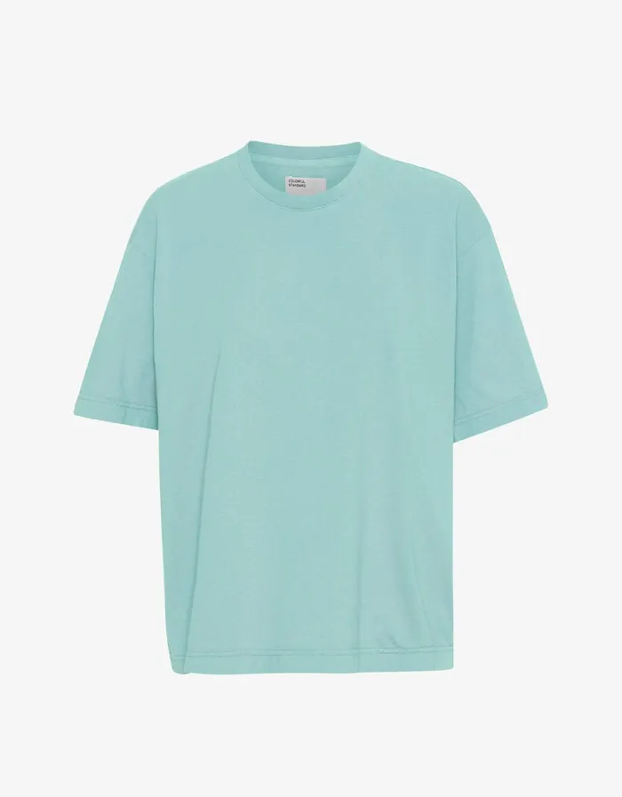 Men Oversized Organic TShirt Teal Blue Colorful Standard TShirts