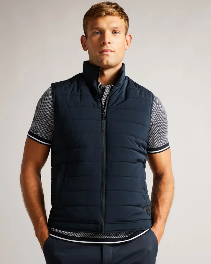 Men OVETA 8211 Showerproof Quilted Nylon Gilet Navy Ted Baker Coats and Jackets Men OVETA 8211 Showerproof Quilted Nylon Gilet Navy Ted Baker Coats and Jackets
