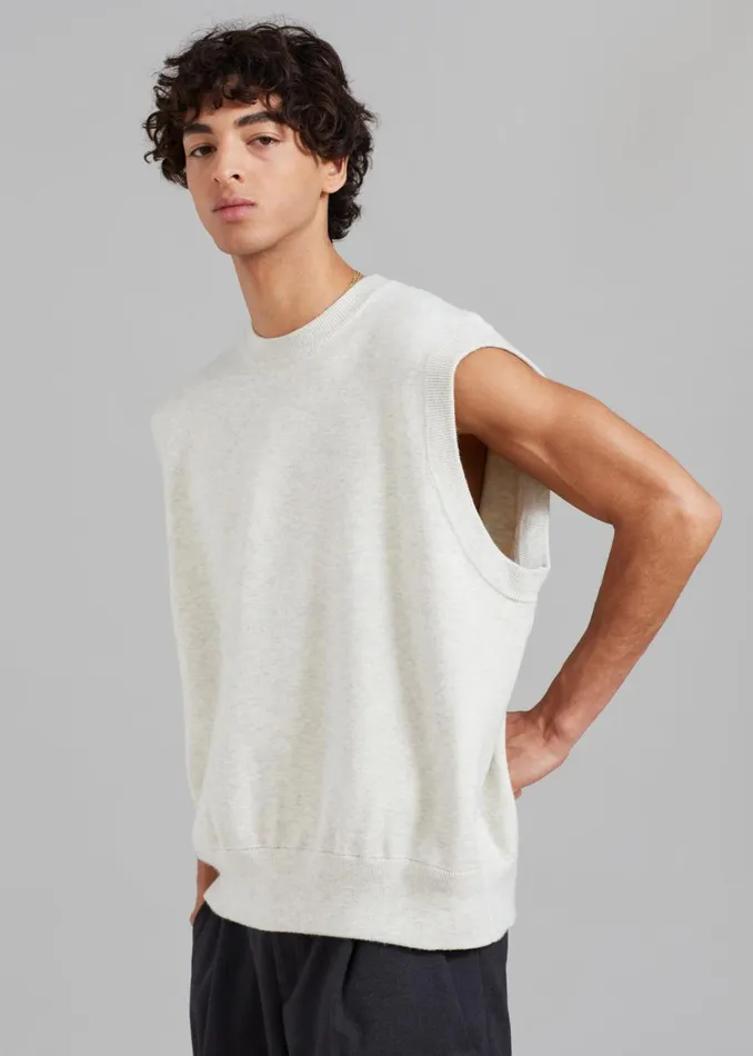 Men Owen Knit Vest 8211 Grey Melange The Frankie Shop Knitwear
