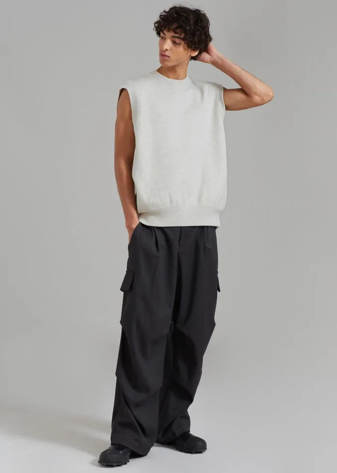 Men Owen Knit Vest 8211 Grey Melange The Frankie Shop Knitwear