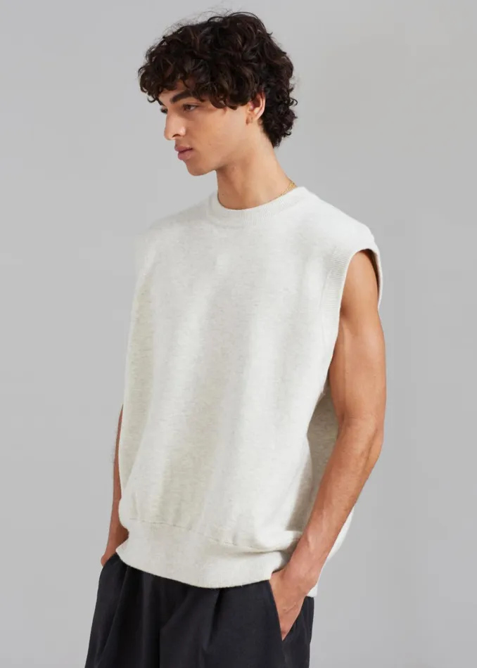Men Owen Knit Vest 8211 Grey Melange The Frankie Shop Knitwear