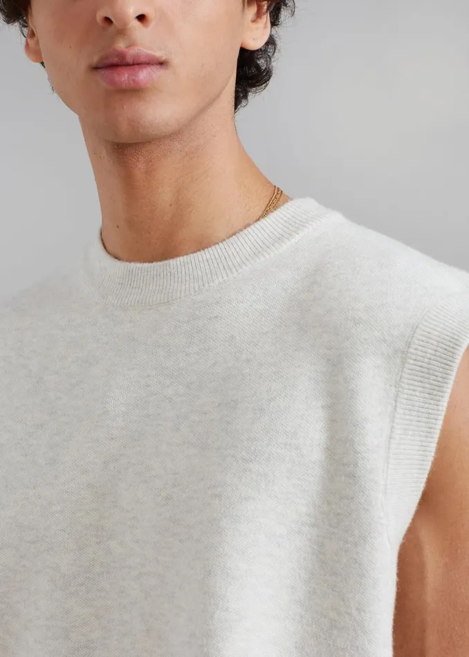 Men Owen Knit Vest 8211 Grey Melange The Frankie Shop Knitwear