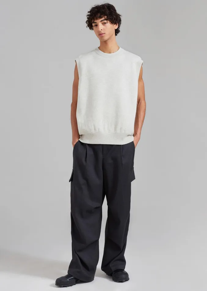 Men Owen Knit Vest 8211 Grey Melange The Frankie Shop Knitwear