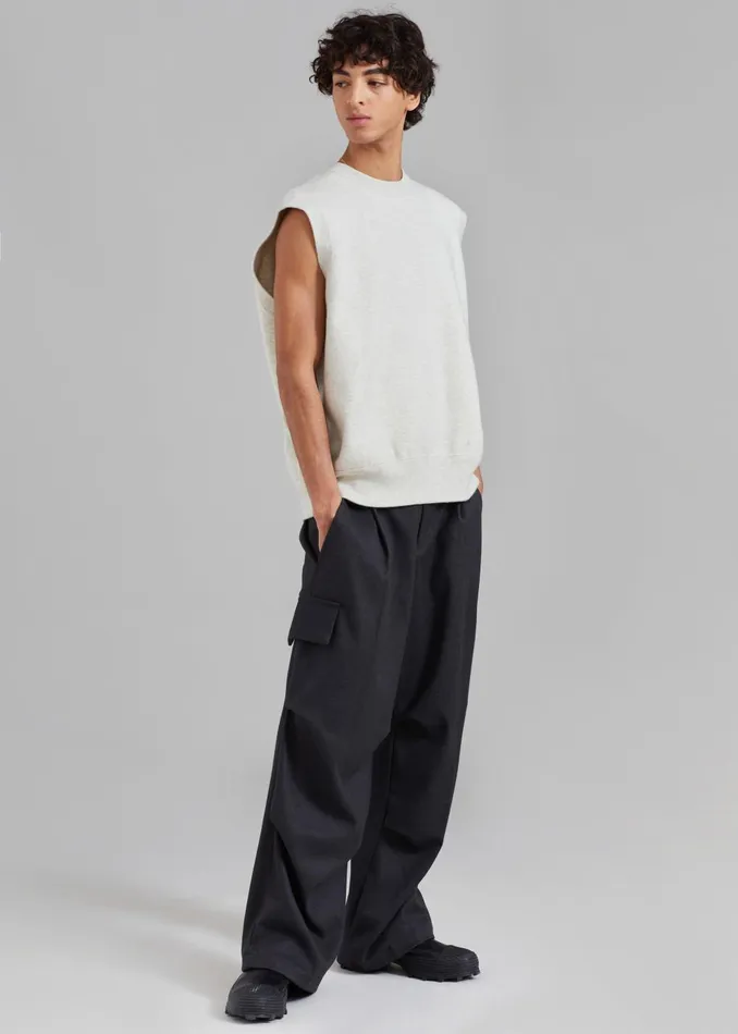 Men Owen Knit Vest 8211 Grey Melange The Frankie Shop Knitwear