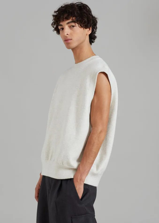 Men Owen Knit Vest 8211 Grey Melange The Frankie Shop Knitwear